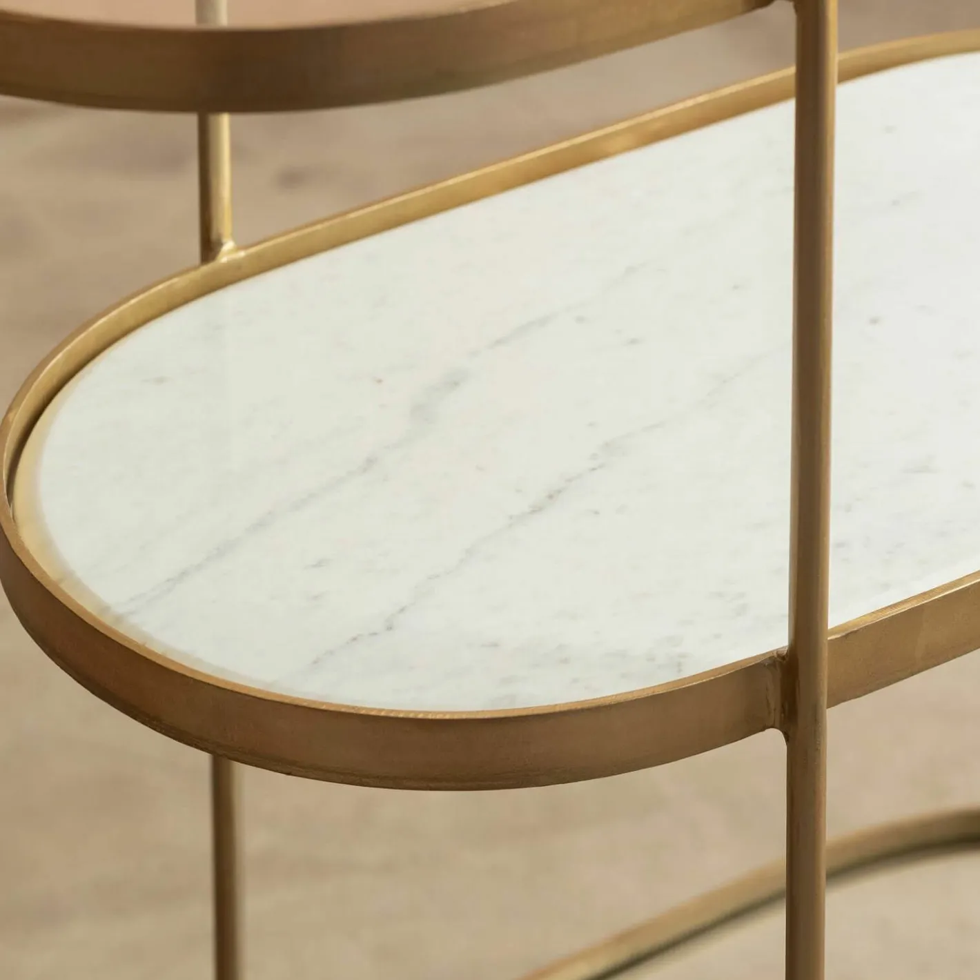 Graham & Green Drinks Trolleys & Bars<Beau Drinks Trolley with White Marble and Glass Shelves
