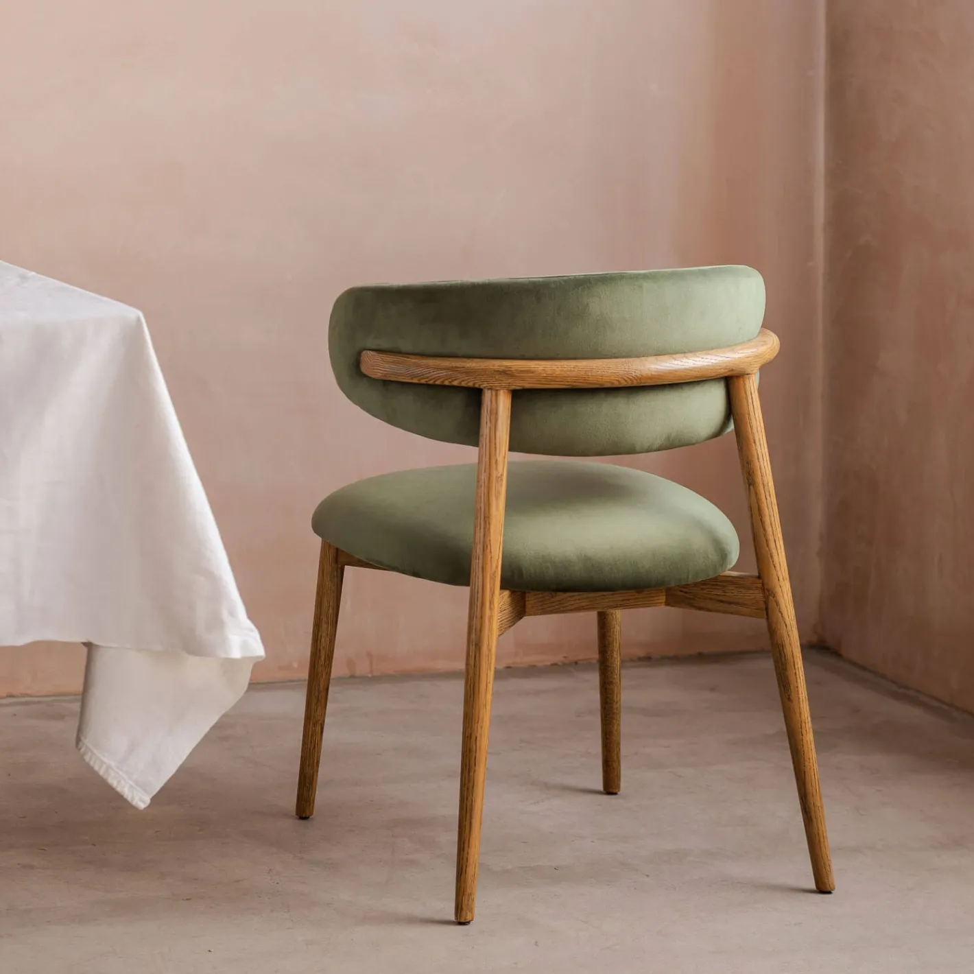Graham & Green Dining Chairs<Beaufort Moss Green Velvet Dining Chair