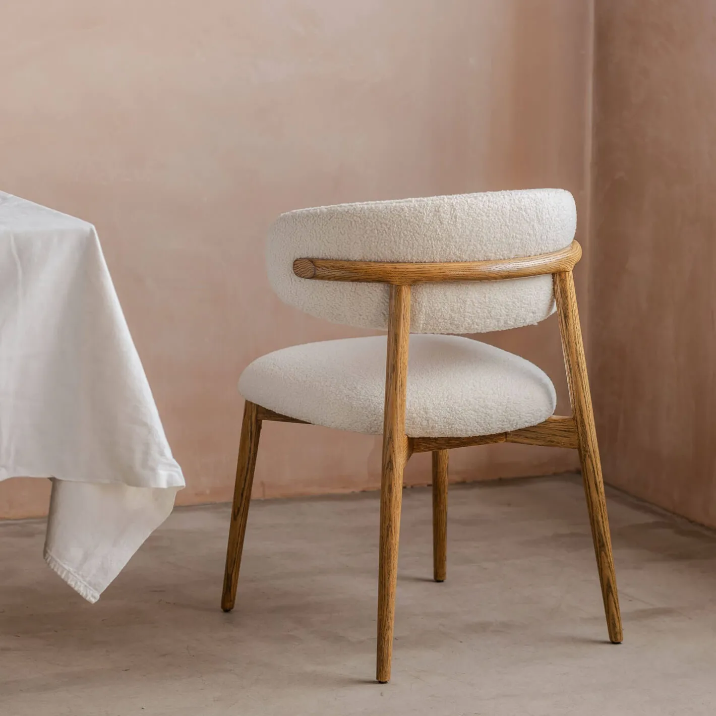 Graham & Green Dining Chairs<Beaufort White Boucle Dining Chair