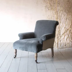 Graham & Green Armchairs<Bella Grey Velvet Armchair