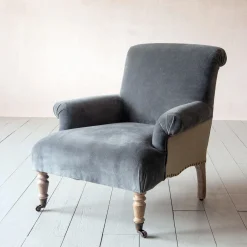 Graham & Green Armchairs<Bella Grey Velvet Armchair