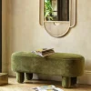 Graham & Green Benches & Ottomans|Ottomans & Benches<Bellamy Olive Velvet Bench