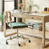 Graham & Green Desk Chairs<Bilbury Moss Green Velvet and Rattan Desk Chair