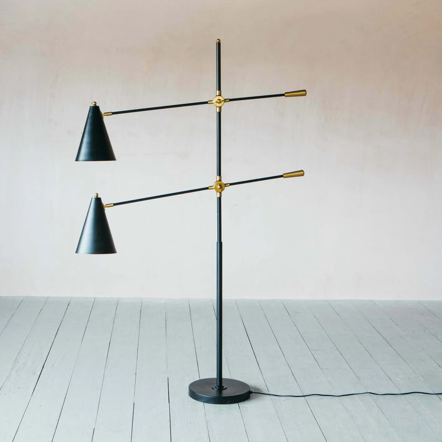 Graham & Green Floor Lamps<Black Adjustable Twin Floor Lamp
