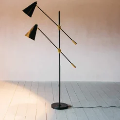 Graham & Green Floor Lamps<Black Adjustable Twin Floor Lamp