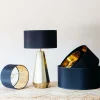Graham & Green Lamp Shades<Black and Gold Cotton Lamp Shades