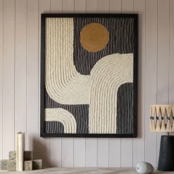 Graham & Green Prints & Wall Art<Black and White Abstract Jute Wall Art