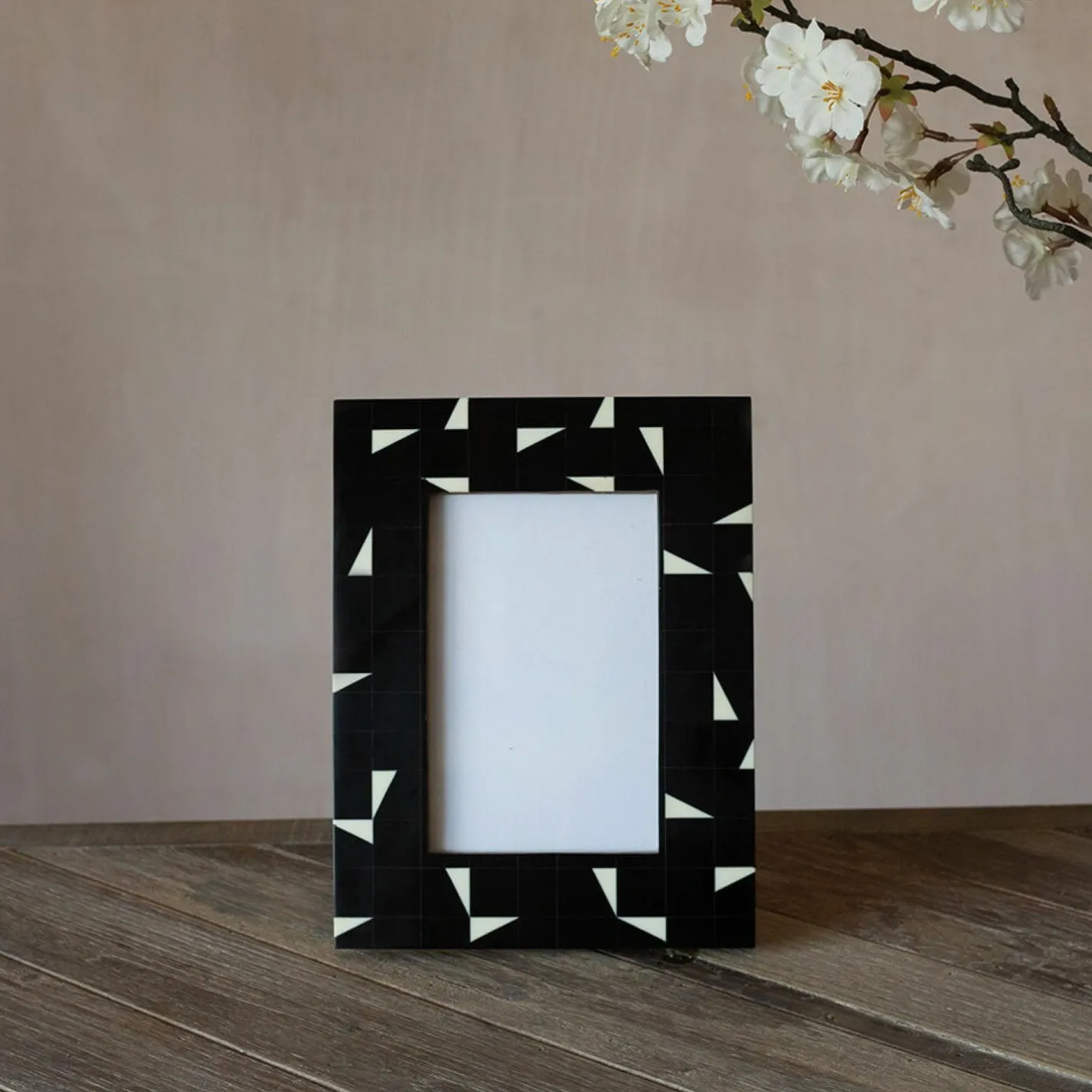 Graham & Green Photo Frames<Black and White Geometric Tile Frame
