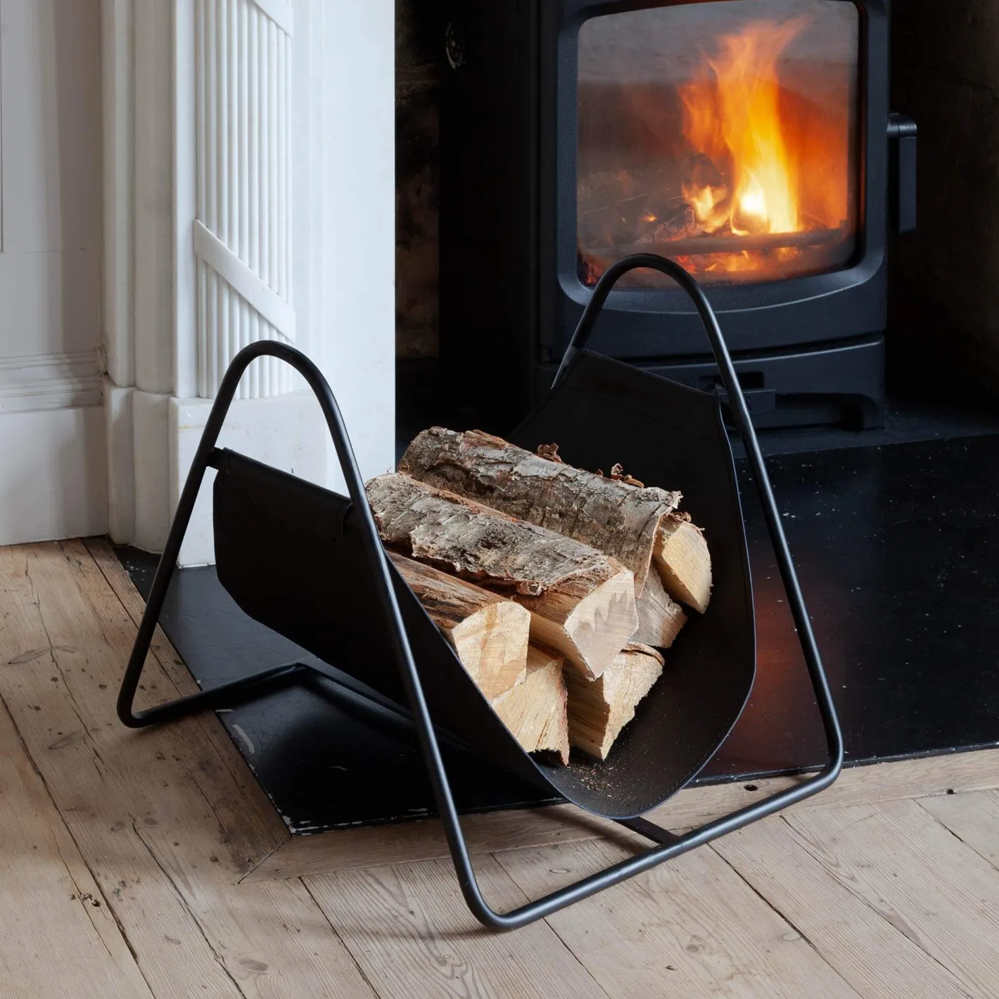 Graham & Green Fireside<Black Leather Log Holder
