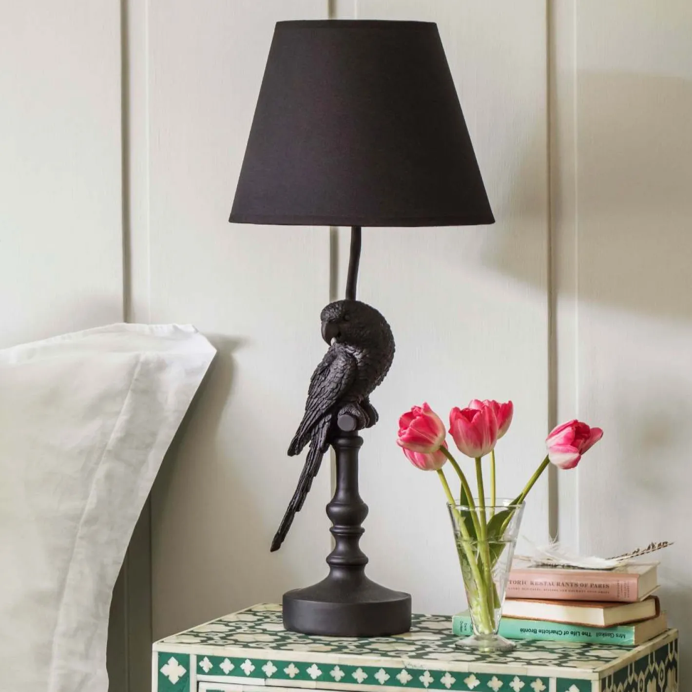 Graham & Green Animal Lights|Table Lamps<Black Parrot Lamp with Shade