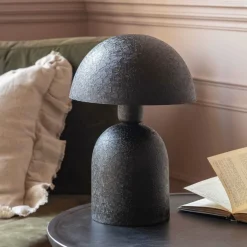 Graham & Green Table Lamps<Black Textured Dome Table Lamp
