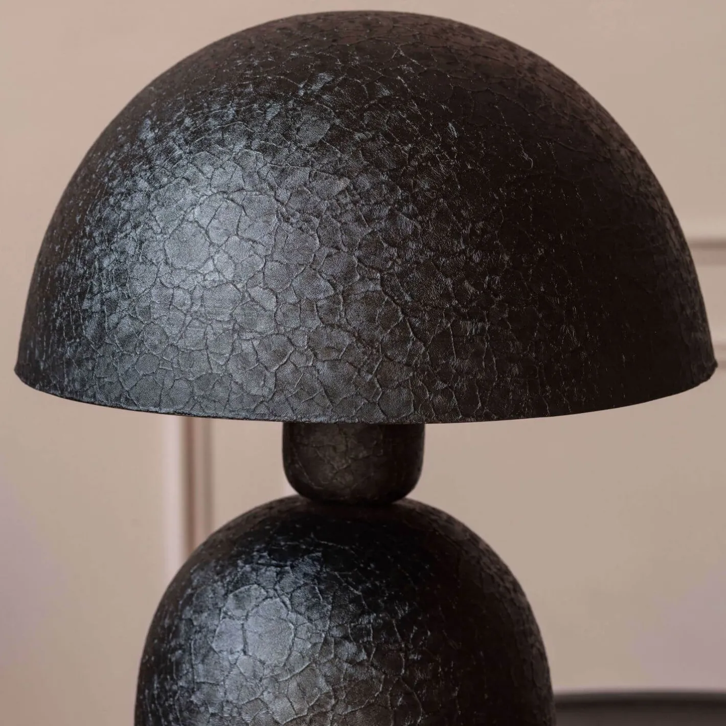 Graham & Green Table Lamps<Black Textured Dome Table Lamp