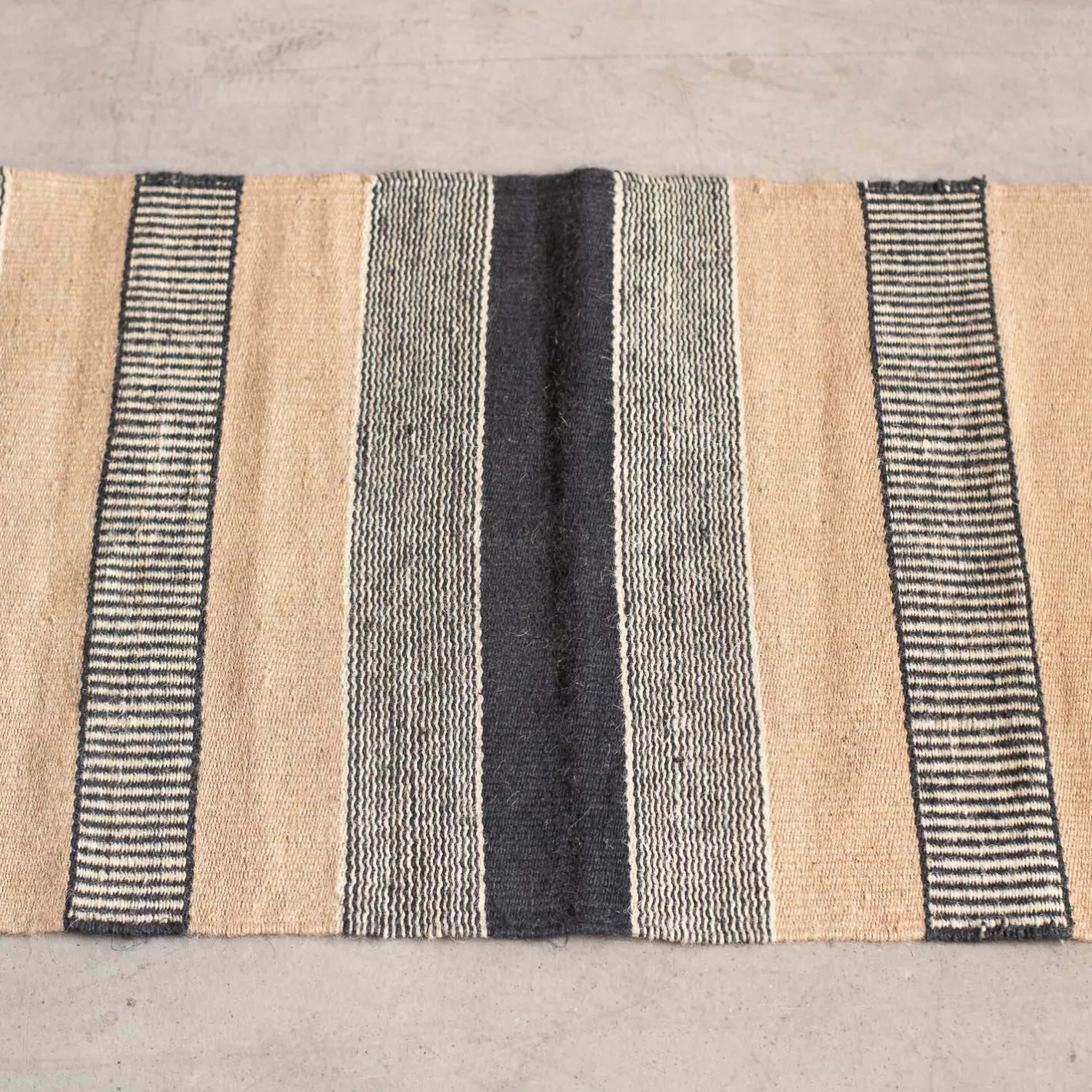 Graham & Green Rugs & Runners<Black, White & Blush Striped Rug 120 x 60cm.