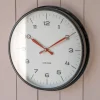 Graham & Green Clocks<Black with Red Hands Factory Wall Clock