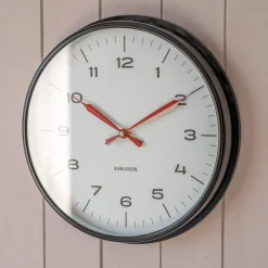 Graham & Green Clocks<Black with Red Hands Factory Wall Clock