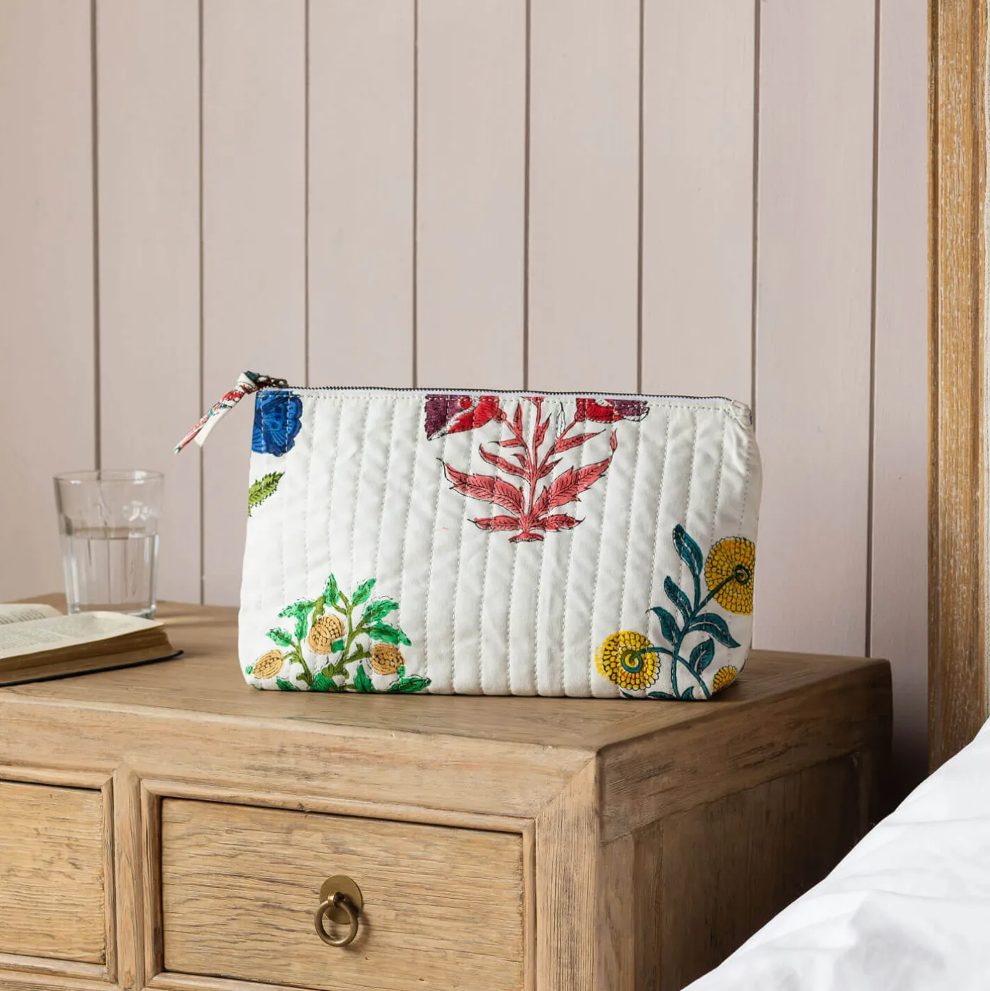 Graham & Green Wash Bags|Wash Bags<Bloom Floral Block Printed Wash Bag