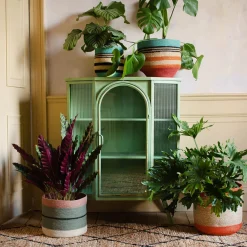Graham & Green Vases & Plant Pots|Household Storage<Blue and Black Striped Basket