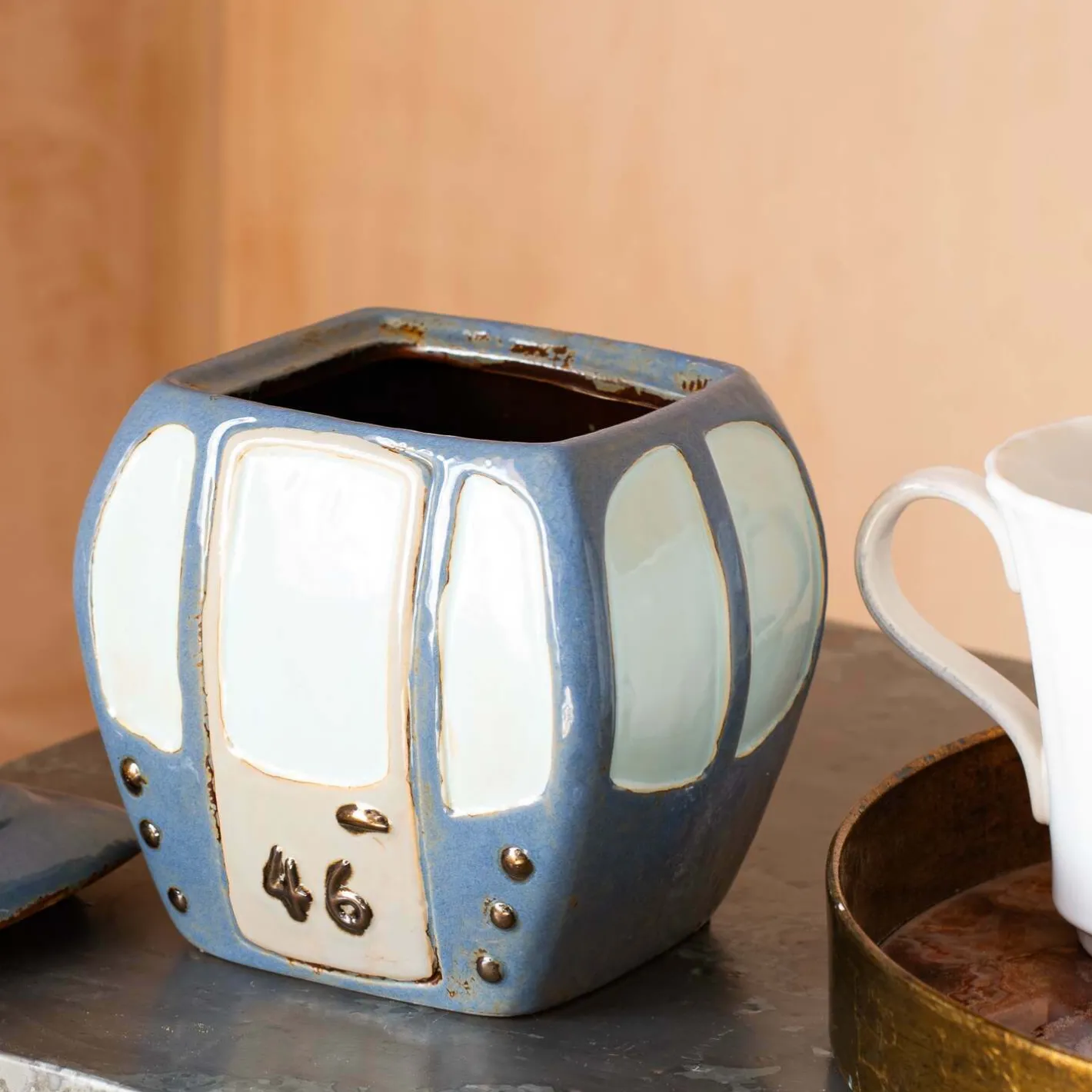 Graham & Green Kitchen Accessories<Blue Cable Car Cookie Jar