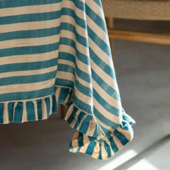 Graham & Green Outdoor Dining|Table Cloths & Napkins<Blue Candy Stripe Frill Tablecloths