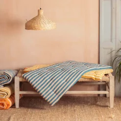 Graham & Green Seat Pads & Bed Rolls|Seat Pads & Bed Rolls<Blue Candy Stripe Small Seat Mat