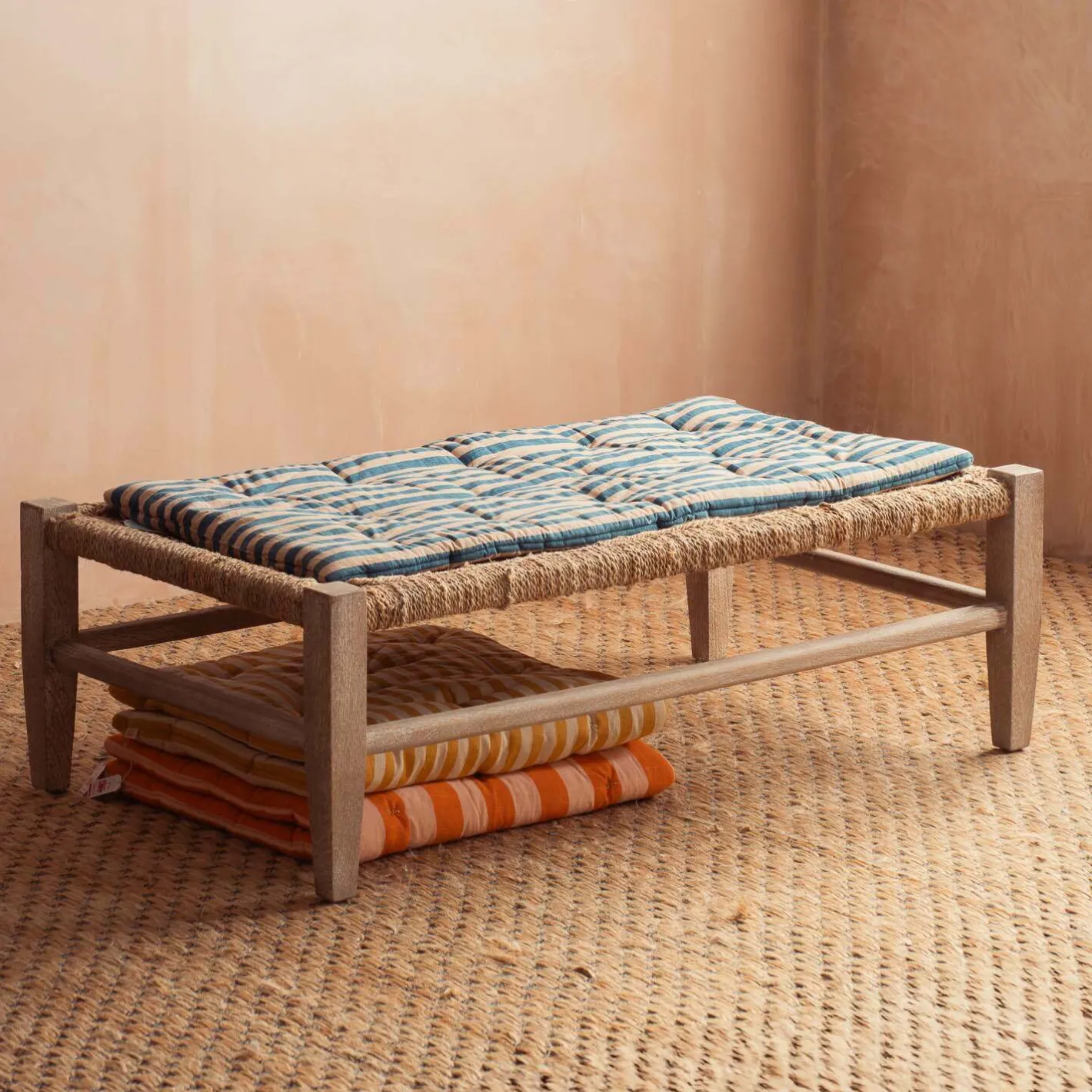 Graham & Green Seat Pads & Bed Rolls|Seat Pads & Bed Rolls<Blue Candy Stripe Small Seat Mat