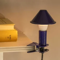 Graham & Green Table Lamps<Blue Enamel Mushroom Clip Lamp