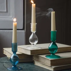 Graham & Green Candle Holders & Candles<Blue Glass Candle Holder