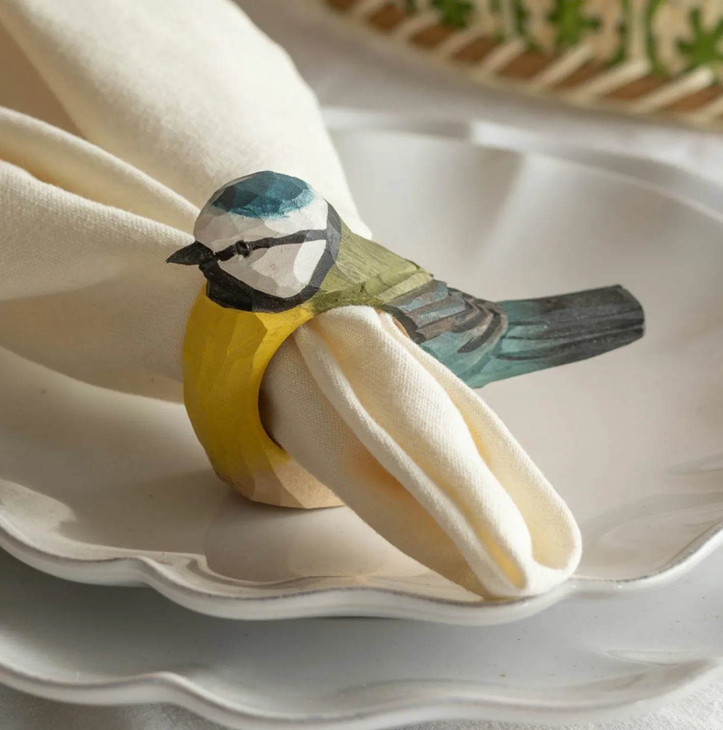 Graham & Green Table Cloths & Napkins|Table Cloths & Napkins<Blue Tit Napkin Ring