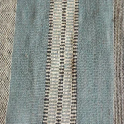Graham & Green Rugs & Runners<Blue, White & Black Striped Rug 120 x 60cm.