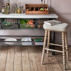 Graham & Green Stools<Bobbin Natural Linen Bar Stool