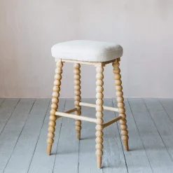 Graham & Green Stools<Bobbin Natural Linen Bar Stool