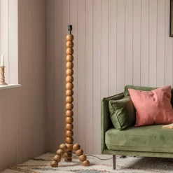 Graham & Green Floor Lamps<Bobbin Tripod Dark Wooden Floor Lamp