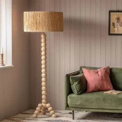 Graham & Green Floor Lamps<Bobbin Tripod Natural Wooded Floor Lamp