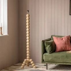 Graham & Green Floor Lamps<Bobbin Tripod Natural Wooded Floor Lamp