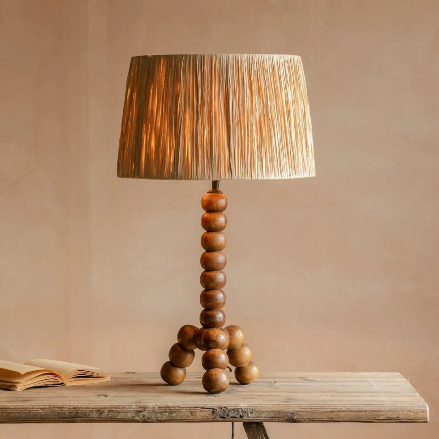 Graham & Green Table Lamps<Bobbin Tripod Wood Table Lamp