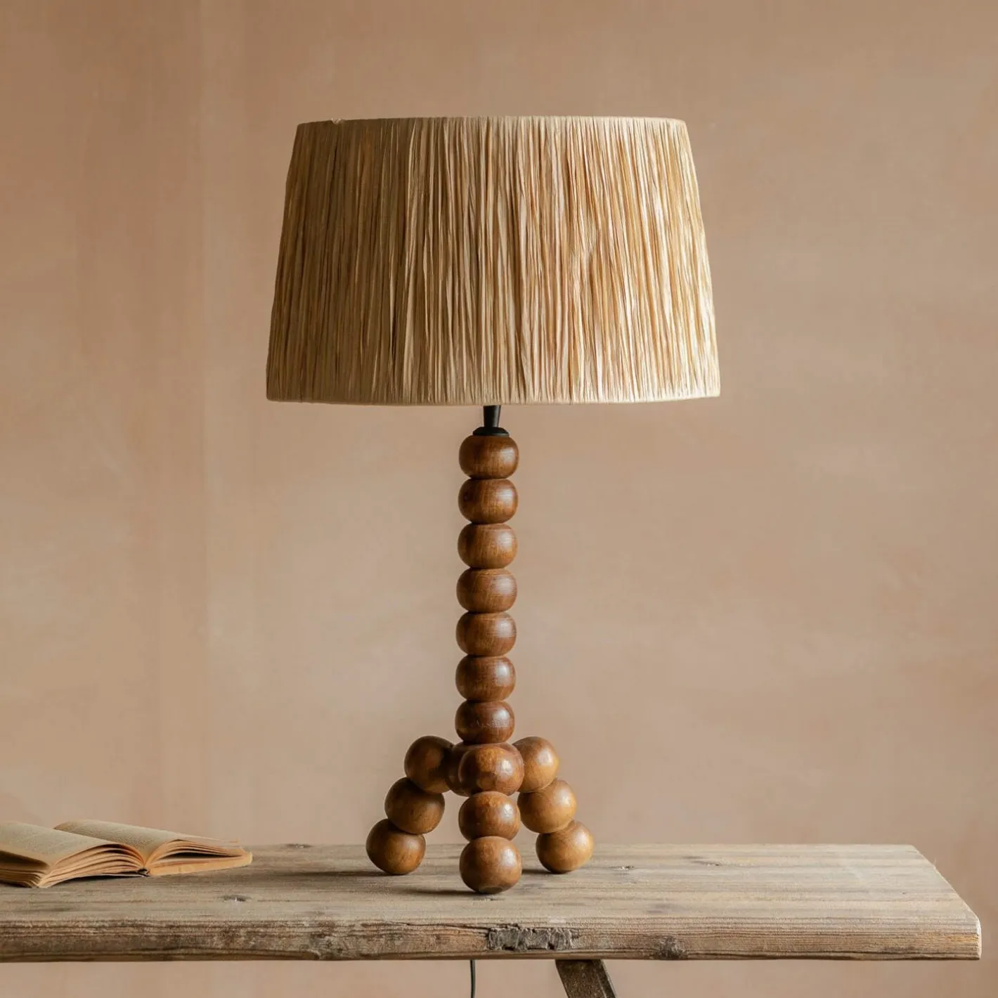 Graham & Green Table Lamps<Bobbin Tripod Wood Table Lamp