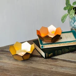 Graham & Green Candle Holders & Candles<Brass and Gold Lotus Tea Light Holder