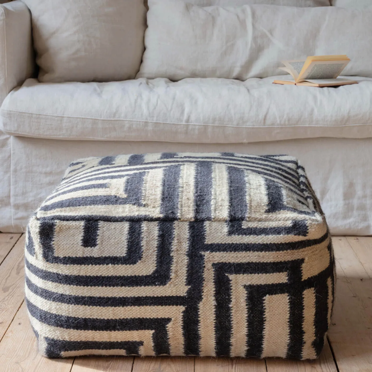 Graham & Green Pouffes & Beanbags|Pouffes & Bean Bags<Bridget Monochrome Pouffe