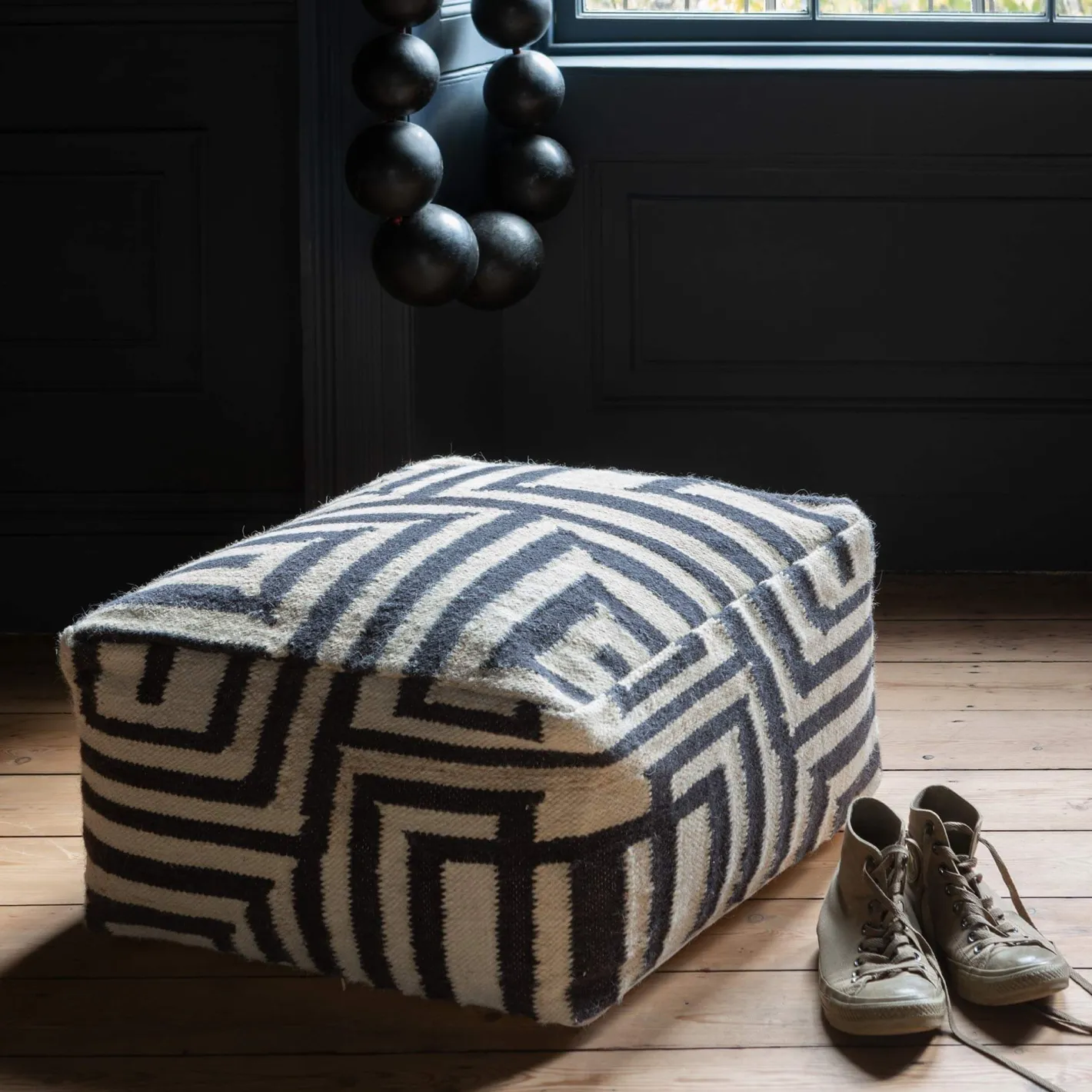 Graham & Green Pouffes & Beanbags|Pouffes & Bean Bags<Bridget Monochrome Pouffe