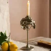 Graham & Green Candle Holders & Candles<Bronze Floral Candle Holder