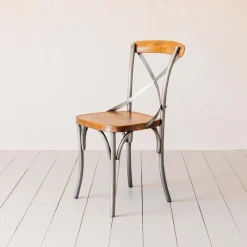 Graham & Green Dining Chairs<Brook Antique Zinc and Leather Chair
