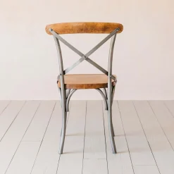 Graham & Green Dining Chairs<Brook Antique Zinc and Leather Chair