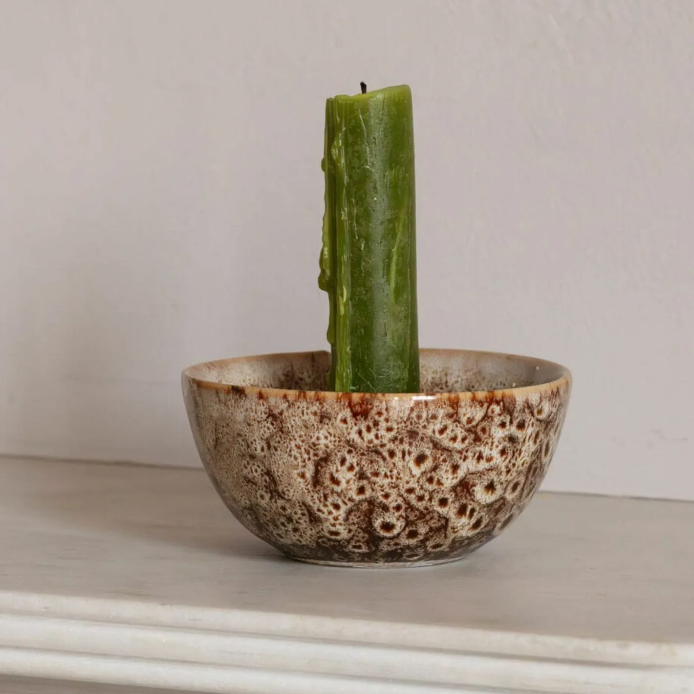 Graham & Green Candle Holders & Candles<Brown Speckled Candle Holder