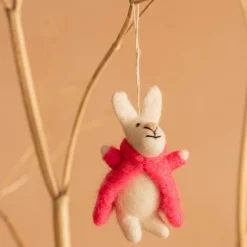 Graham & Green Decorative Accessories<Bunny in a Pink Coat Hanging Decoration