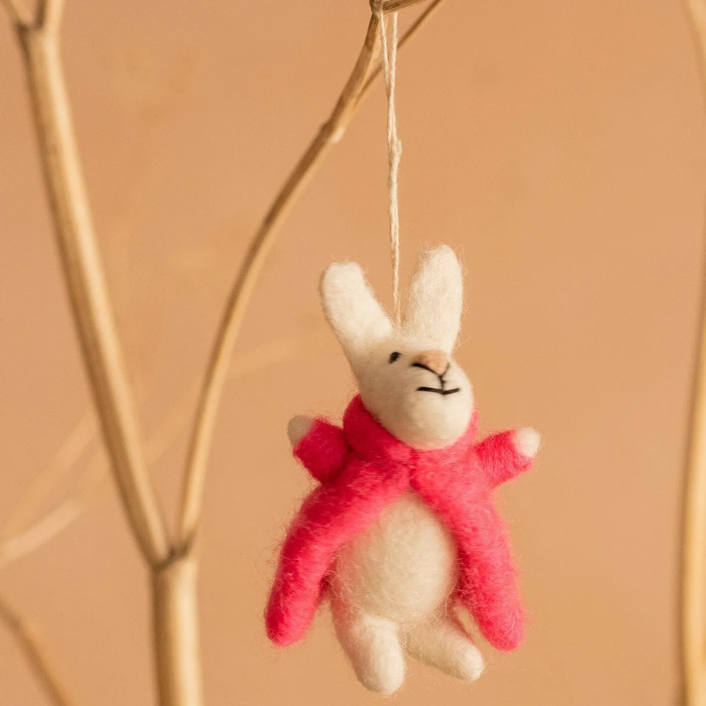 Graham & Green Decorative Accessories<Bunny in a Pink Coat Hanging Decoration