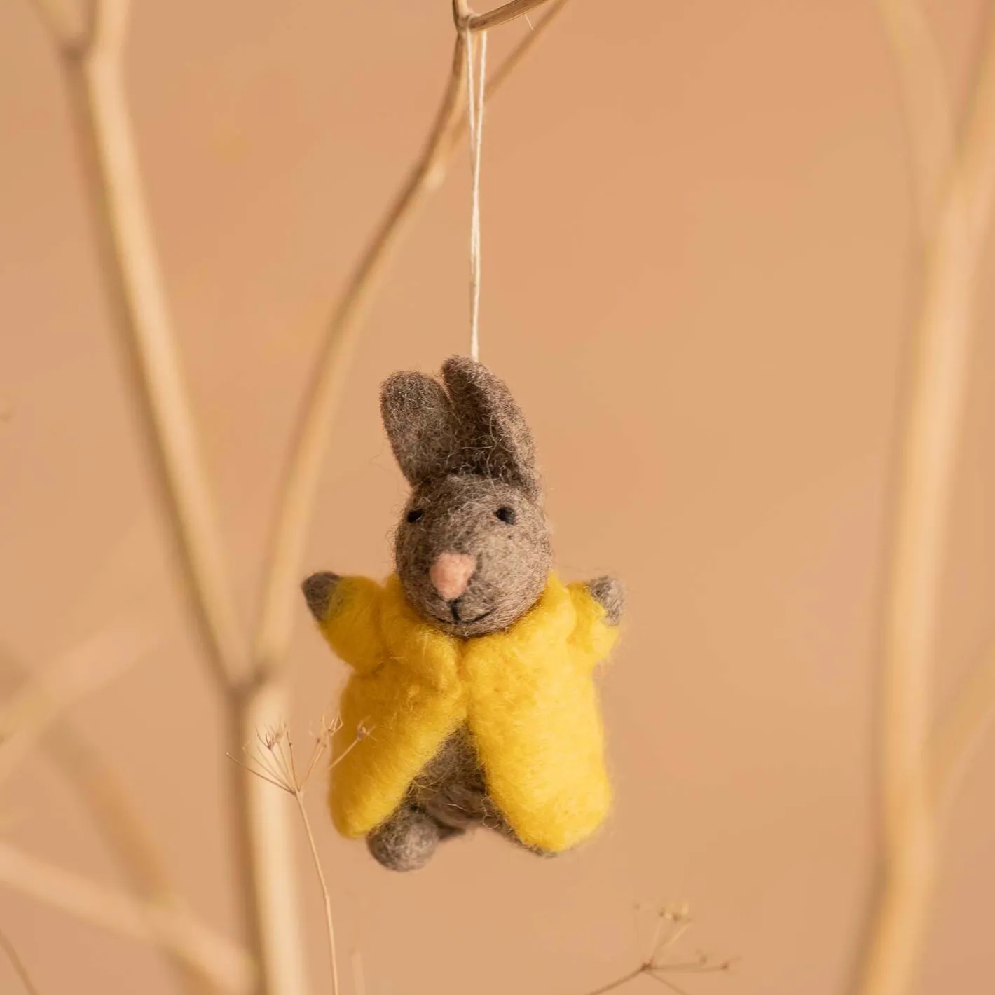 Graham & Green Decorative Accessories<Bunny in a Yellow Coat Hanging Decoration