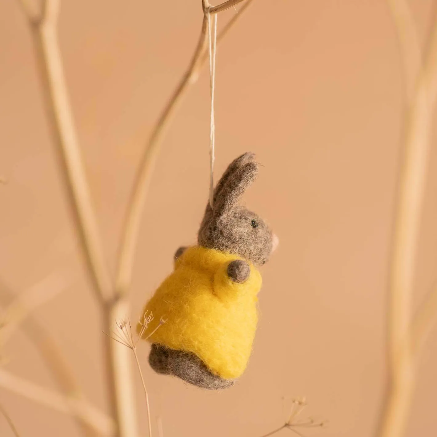 Graham & Green Decorative Accessories<Bunny in a Yellow Coat Hanging Decoration
