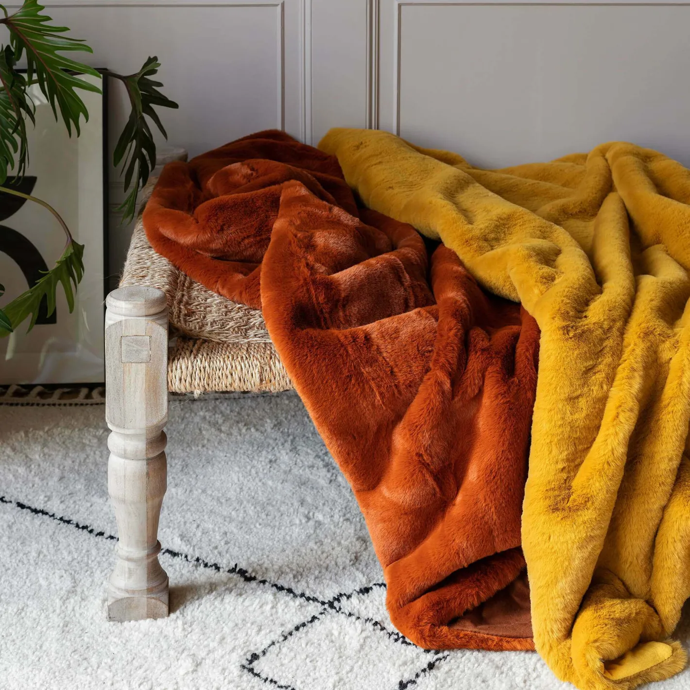 Graham & Green Sofa Throws|Throws & Blankets<Burnt Amber Throw