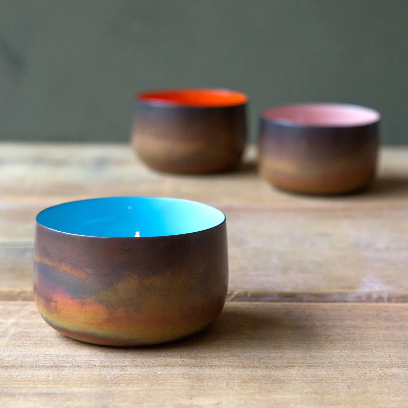 Graham & Green Candle Holders & Candles<Burnt Copper Tea Light Holders