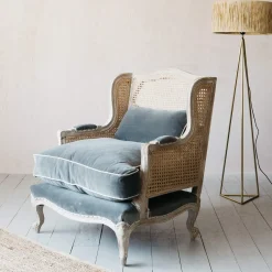 Graham & Green Armchairs<Caden Cane Grey Velvet Armchair